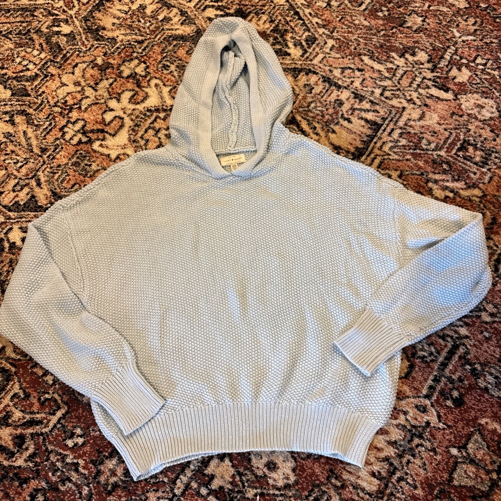 Lucky Brand Pale Blue Knit Hoodie